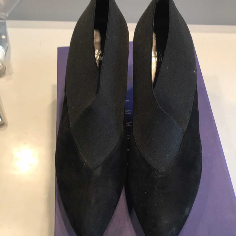Black Suede Stuart Weitzman heel